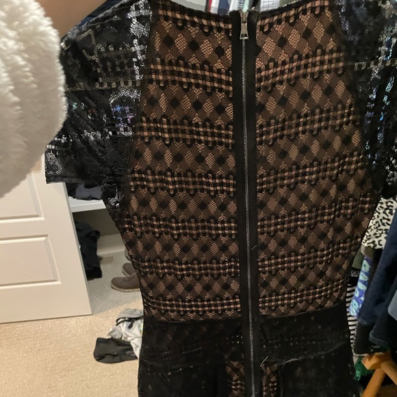 bcbg Aileen draped lace dress black - Picture 3 of 6